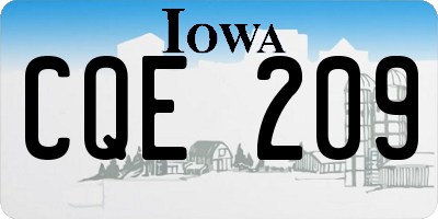 IA license plate CQE209