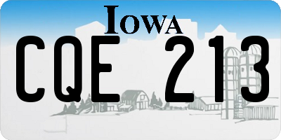 IA license plate CQE213
