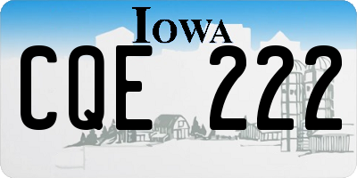 IA license plate CQE222