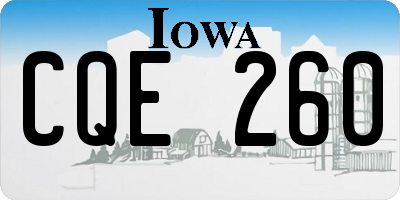 IA license plate CQE260
