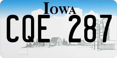 IA license plate CQE287