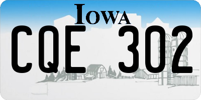 IA license plate CQE302