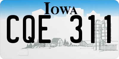 IA license plate CQE311