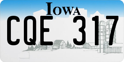 IA license plate CQE317