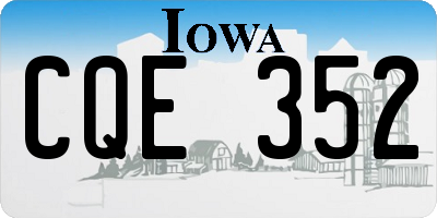 IA license plate CQE352