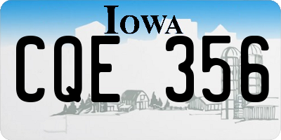 IA license plate CQE356