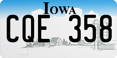 IA license plate CQE358