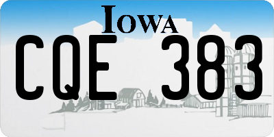 IA license plate CQE383