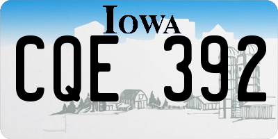 IA license plate CQE392