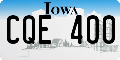 IA license plate CQE400