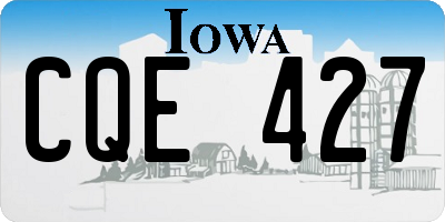 IA license plate CQE427