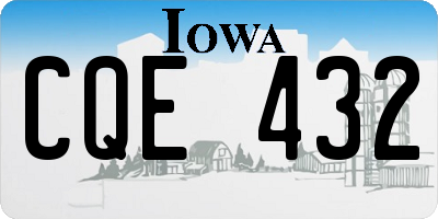 IA license plate CQE432