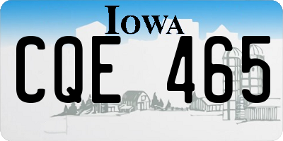 IA license plate CQE465