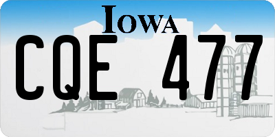 IA license plate CQE477