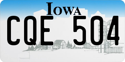 IA license plate CQE504