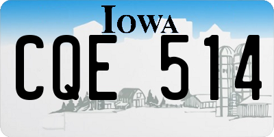 IA license plate CQE514