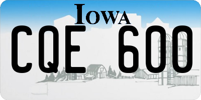 IA license plate CQE600