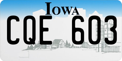 IA license plate CQE603