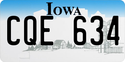 IA license plate CQE634
