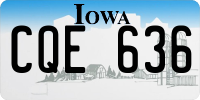 IA license plate CQE636