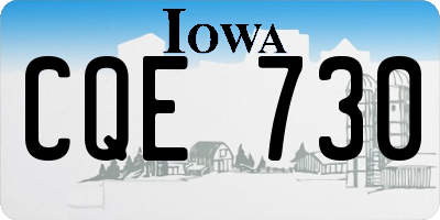 IA license plate CQE730