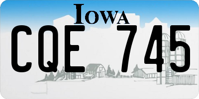 IA license plate CQE745