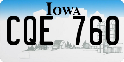 IA license plate CQE760