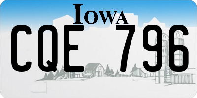 IA license plate CQE796