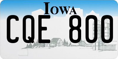 IA license plate CQE800