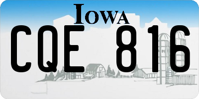 IA license plate CQE816