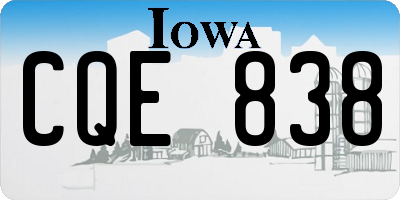 IA license plate CQE838