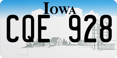 IA license plate CQE928
