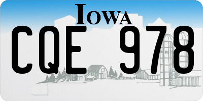 IA license plate CQE978