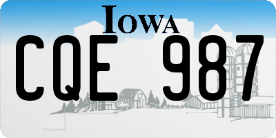 IA license plate CQE987