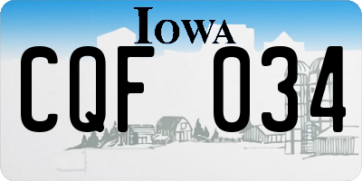 IA license plate CQF034