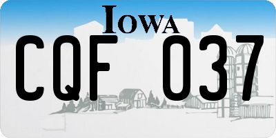 IA license plate CQF037