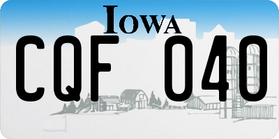 IA license plate CQF040