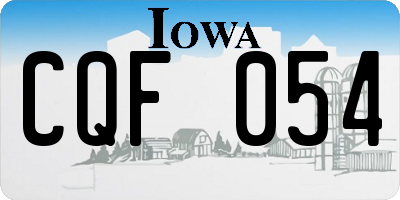 IA license plate CQF054