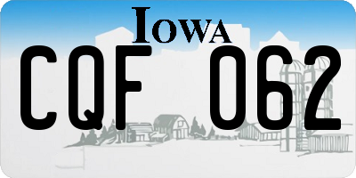 IA license plate CQF062