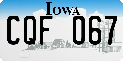 IA license plate CQF067