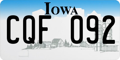 IA license plate CQF092