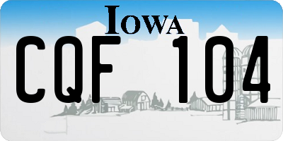 IA license plate CQF104