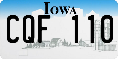IA license plate CQF110