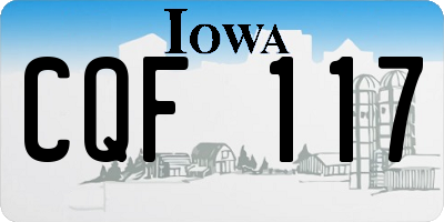 IA license plate CQF117