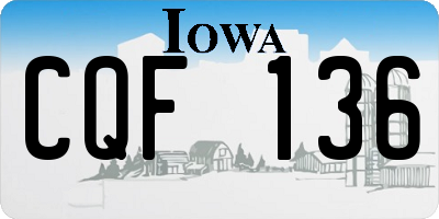 IA license plate CQF136