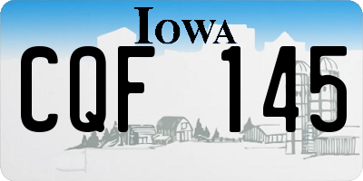 IA license plate CQF145