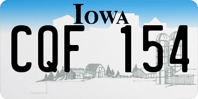 IA license plate CQF154