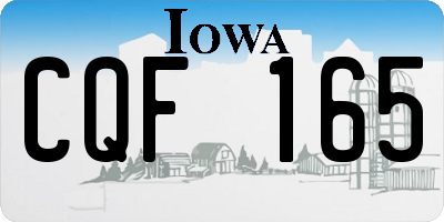IA license plate CQF165