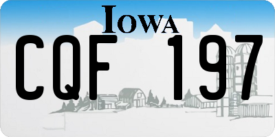 IA license plate CQF197