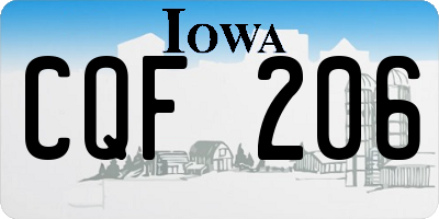 IA license plate CQF206